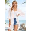 imageWomens Kimono Cardigans Floral Chiffon Loose Open Front Casual Summer TopsWhite