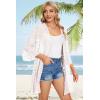 imageWomens Kimono Cardigans Floral Chiffon Loose Open Front Casual Summer TopsWhite