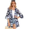 imageWomens Kimono Cardigans Floral Chiffon Loose Open Front Casual Summer TopsWhite Leaf Floral