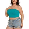 imageWomens Tube Tops Summer Bandeau Casual Crop Top Going Out Strapless Tank Basic Short Shirt3 Pieces Azure Blue neon Green red