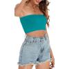 imageWomens Tube Tops Summer Bandeau Casual Crop Top Going Out Strapless Tank Basic Short Shirt3 Pieces Azure Blue neon Green red