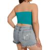imageWomens Tube Tops Summer Bandeau Casual Crop Top Going Out Strapless Tank Basic Short Shirt3 Pieces Azure Blue neon Green red