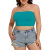 imageWomens Tube Tops Summer Bandeau Casual Crop Top Going Out Strapless Tank Basic Short Shirt3 Pieces Azure Blue neon Green red