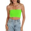 imageWomens Tube Tops Summer Bandeau Casual Crop Top Going Out Strapless Tank Basic Short Shirt3 Pieces Black white neon Green