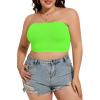 imageWomens Tube Tops Summer Bandeau Casual Crop Top Going Out Strapless Tank Basic Short Shirt3 Pieces Black white neon Green
