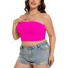 imageWomens Tube Tops Summer Bandeau Casual Crop Top Going Out Strapless Tank Basic Short Shirt3 Pieces Black white neon Pink