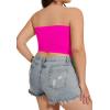 imageWomens Tube Tops Summer Bandeau Casual Crop Top Going Out Strapless Tank Basic Short Shirt3 Pieces Black white neon Pink