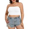 imageWomens Tube Tops Summer Bandeau Casual Crop Top Going Out Strapless Tank Basic Short Shirt3 Pieces White neon Pink azure Blue