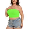 imageWomens Tube Tops Summer Bandeau Casual Crop Top Going Out Strapless Tank Basic Short Shirt3 Pieces White neon Pink neon Green