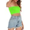 imageWomens Tube Tops Summer Bandeau Casual Crop Top Going Out Strapless Tank Basic Short Shirt3 Pieces White neon Pink neon Green