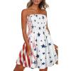 imageCHICGAL Summer Dresses for Women Beach Cover Ups Strapless Boho Floral Print SundressUs 01 Flag White