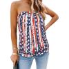 imageCHICGAL Womens Tube Tops Summer Casual Bandeau Tank Casual Strapless Blouse Off The Shoulder Tunic ShirtsFlag Stripe