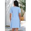 imageCHICGAL Summer Dresses for Women V Neck Short Sleeve Casual Loose T Shirt Sundress Beach Cover Ups with PocketsLight Blue