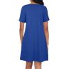 imageCHICGAL Summer Dresses for Women V Neck Short Sleeve Casual Loose T Shirt Sundress Beach Cover Ups with PocketsRoyal Blue