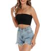 imageTube Tops for Women Summer Crop Top Basic Casual Bandeau Going Out Strapless Short ShirtBlack