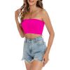 imageTube Tops for Women Summer Crop Top Basic Casual Bandeau Going Out Strapless Short ShirtNeon Pink