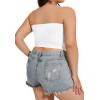 imageTube Tops for Women Summer Crop Top Basic Casual Bandeau Going Out Strapless Short ShirtWhite