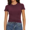 imageWomens Basic Tees Summer Short Sleeve Shirts Slim Fit Tight T Shirt Going Out Tops01burgundy