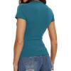 imageWomens Basic Tees Summer Short Sleeve Shirts Slim Fit Tight T Shirt Going Out Tops01crystalblue