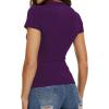 imageWomens Basic Tees Summer Short Sleeve Shirts Slim Fit Tight T Shirt Going Out Tops01dark Purple