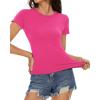 imageWomens Basic Tees Summer Short Sleeve Shirts Slim Fit Tight T Shirt Going Out Tops01hot Pink