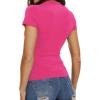 imageWomens Basic Tees Summer Short Sleeve Shirts Slim Fit Tight T Shirt Going Out Tops01hot Pink