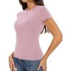 imageWomens Basic Tees Summer Short Sleeve Shirts Slim Fit Tight T Shirt Going Out Tops01light Pink