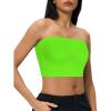 imageTube Tops for Women Summer Crop Top Basic Casual Bandeau Going Out Strapless Short ShirtNeon Green