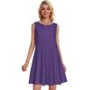 imageSummer Dresses for Women Beach Boho Sleeveless Vintage Floral Flowy Pocket Tshirt Tank SundressesDark Purple