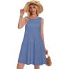 imageSummer Dresses for Women Beach Boho Sleeveless Vintage Floral Flowy Pocket Tshirt Tank SundressesHaze Blue