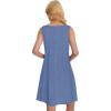 imageSummer Dresses for Women Beach Boho Sleeveless Vintage Floral Flowy Pocket Tshirt Tank SundressesHaze Blue