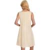 imageSummer Dresses for Women Beach Boho Sleeveless Vintage Floral Flowy Pocket Tshirt Tank SundressesLight Khaki