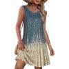 imageSummer Dresses for Women Beach Boho Sleeveless Vintage Floral Flowy Pocket Tshirt Tank SundressesGrey Khaki Boho