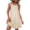 imageSummer Dresses for Women Beach Boho Sleeveless Vintage Floral Flowy Pocket Tshirt Tank SundressesLight Khaki