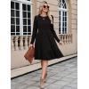 imageBerydress Fall Sweater Dresses for Women 2025 Long Sleeve Crewneck Flowy Babydoll Winter Casual Midi Dress with PocketsBlack
