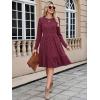 imageBerydress Fall Sweater Dresses for Women 2025 Long Sleeve Crewneck Flowy Babydoll Winter Casual Midi Dress with PocketsBurgundy