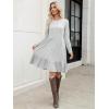 imageBerydress Fall Sweater Dresses for Women 2025 Long Sleeve Crewneck Flowy Babydoll Winter Casual Midi Dress with PocketsGrey