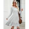 imageBerydress Fall Sweater Dresses for Women 2025 Long Sleeve Crewneck Flowy Babydoll Winter Casual Midi Dress with PocketsGrey