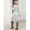 imageBerydress Fall Sweater Dresses for Women 2025 Long Sleeve Crewneck Flowy Babydoll Winter Casual Midi Dress with PocketsGrey