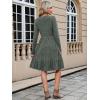 imageBerydress Fall Sweater Dresses for Women 2025 Long Sleeve Crewneck Flowy Babydoll Winter Casual Midi Dress with PocketsGreyish Green