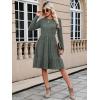 imageBerydress Fall Sweater Dresses for Women 2025 Long Sleeve Crewneck Flowy Babydoll Winter Casual Midi Dress with PocketsGreyish Green