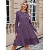 imageBerydress Fall Sweater Dresses for Women 2025 Long Sleeve Crewneck Flowy Babydoll Winter Casual Midi Dress with PocketsPurple