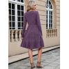 imageBerydress Fall Sweater Dresses for Women 2025 Long Sleeve Crewneck Flowy Babydoll Winter Casual Midi Dress with PocketsPurple