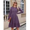 imageBerydress Fall Sweater Dresses for Women 2025 Long Sleeve Crewneck Flowy Babydoll Winter Casual Midi Dress with PocketsPurple