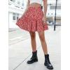 imageBerydress Womens Ruffle Mini Skirt 2025 Trendy Beach Vacation High Waisted Tiered A Line Casual Summer Boho Flowy SkirtsRed Floral