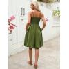imageBerydress Womens Summer Smocked Sun Dress with Pockets 2025 Trendy Spaghetti Strap Boho Beach Casual Midi Bubble DressesArmy Green