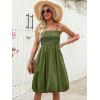 imageBerydress Womens Summer Smocked Sun Dress with Pockets 2025 Trendy Spaghetti Strap Boho Beach Casual Midi Bubble DressesArmy Green