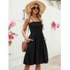 imageBerydress Womens Summer Smocked Sun Dress with Pockets 2025 Trendy Spaghetti Strap Boho Beach Casual Midi Bubble DressesBlack