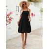 imageBerydress Womens Summer Smocked Sun Dress with Pockets 2025 Trendy Spaghetti Strap Boho Beach Casual Midi Bubble DressesBlack