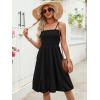 imageBerydress Womens Summer Smocked Sun Dress with Pockets 2025 Trendy Spaghetti Strap Boho Beach Casual Midi Bubble DressesBlack